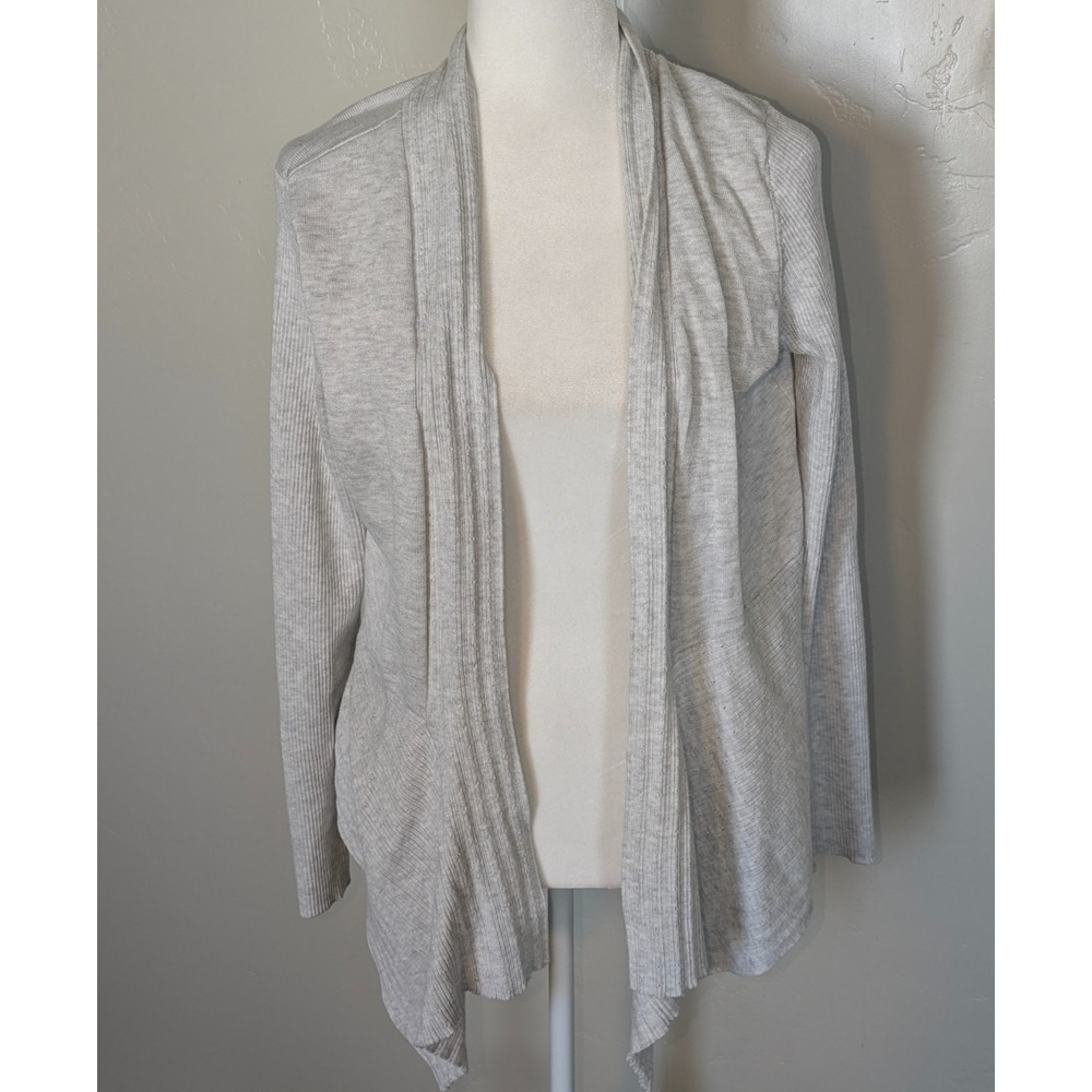 89th‎ & Madison Large Cardigan Sweater Long Sleeve Gray Asymmetric Lagenlook